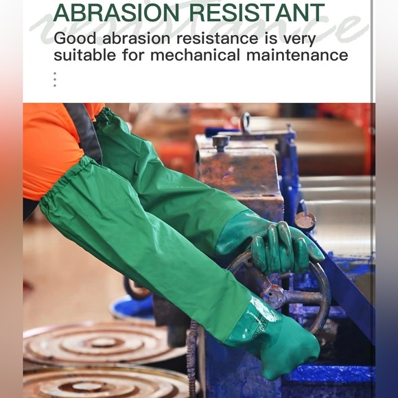 26" Rubber Gloves, Chemical Resistant, Reusable, Heavy Duty Waterproof - NWT - Picture 4 of 10